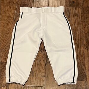 Easton Boys Knicker Baseball Pants White with Black Piping size Large